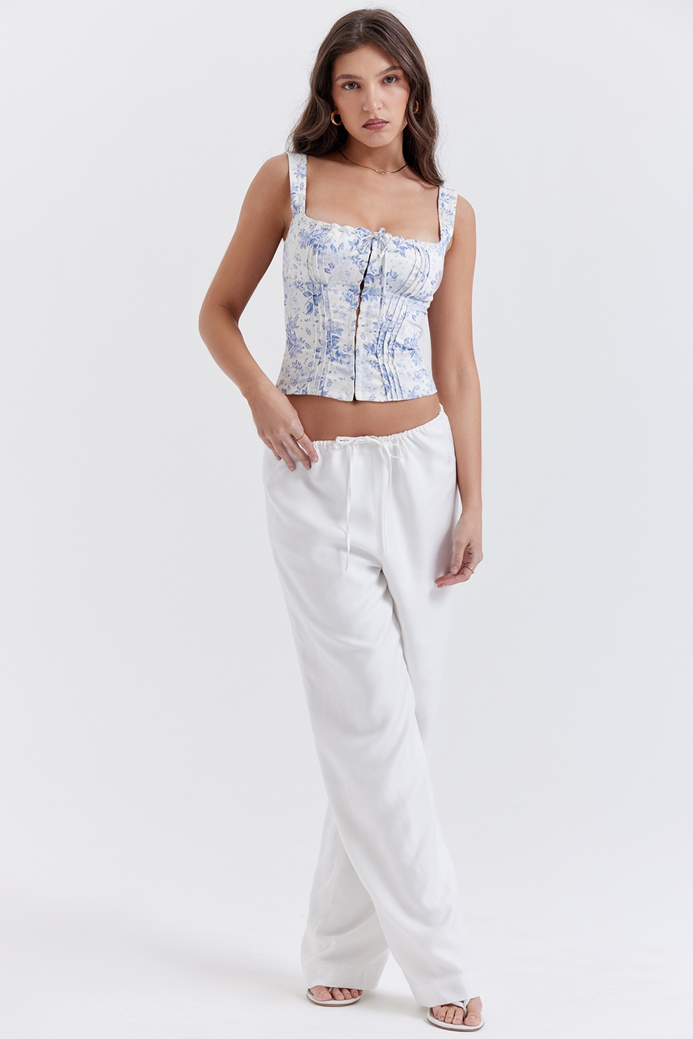 Cleo-Ivory Linen Mix Trousers