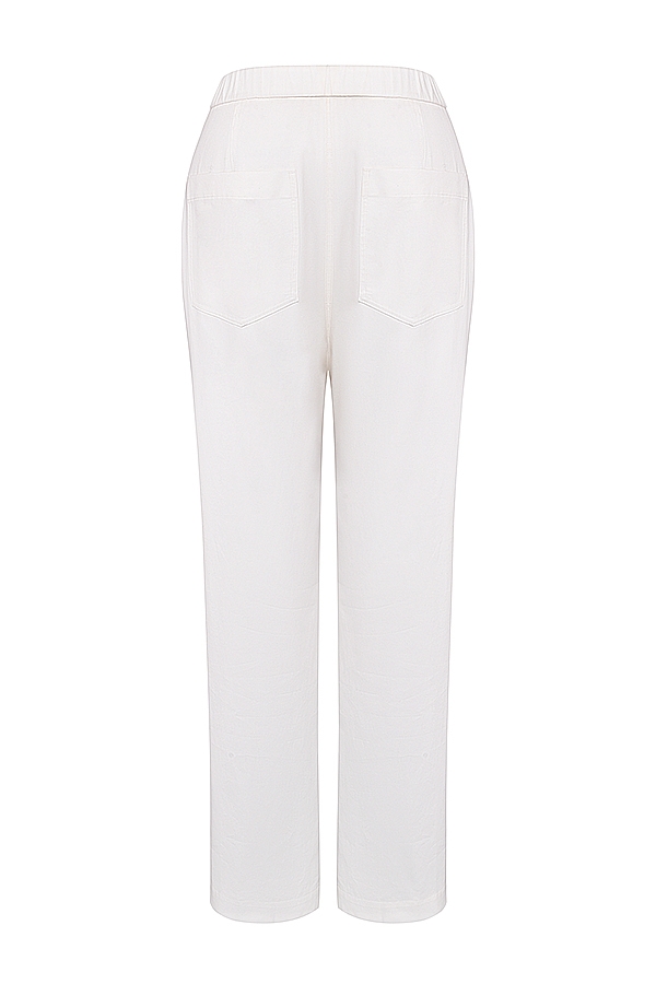 Luna-White Cargo Trousers