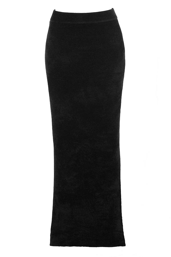 Rene-Black Chenille Maxi Skirt - SALE