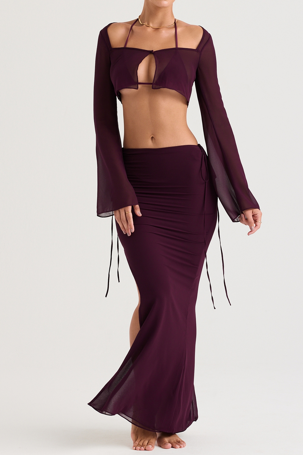 Marseille-Prune Cover Up Top