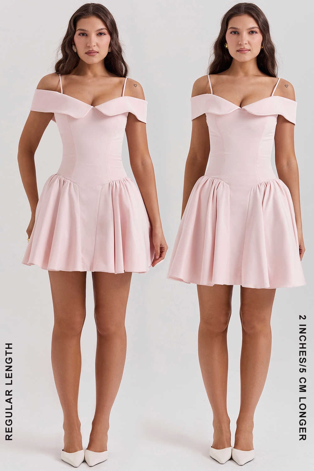 Elida-Ballerina Pink Off Shoulder Mini Dress