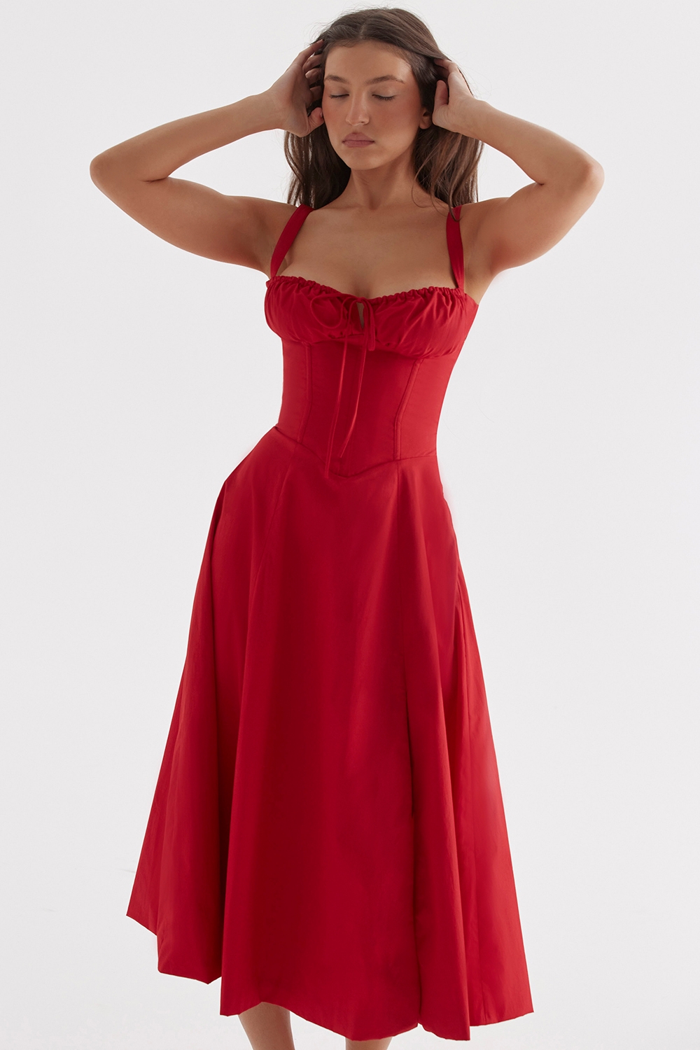 Carmen-Red Rose Bustier Sundress