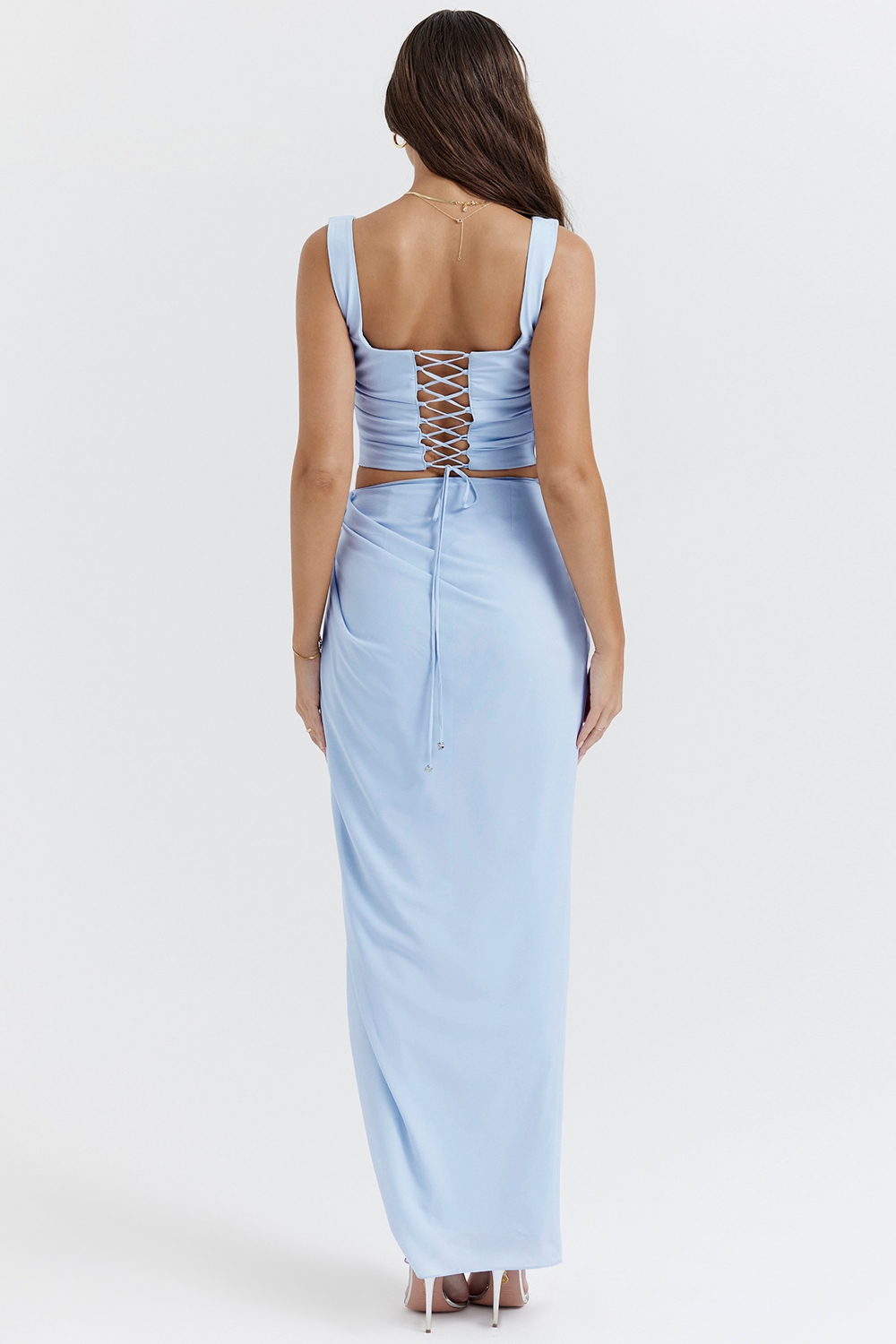Vesper-Soft Blue Maxi Skirt