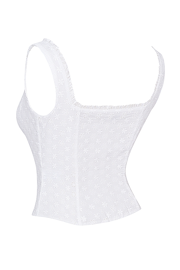 Juana-White Broderie Anglaise Top