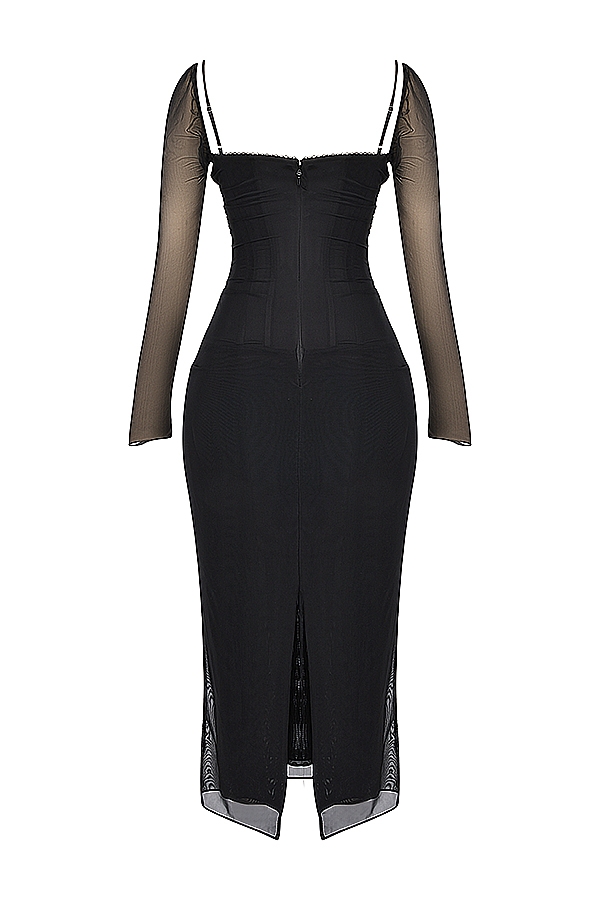 Katarina-Black Maxi Dress