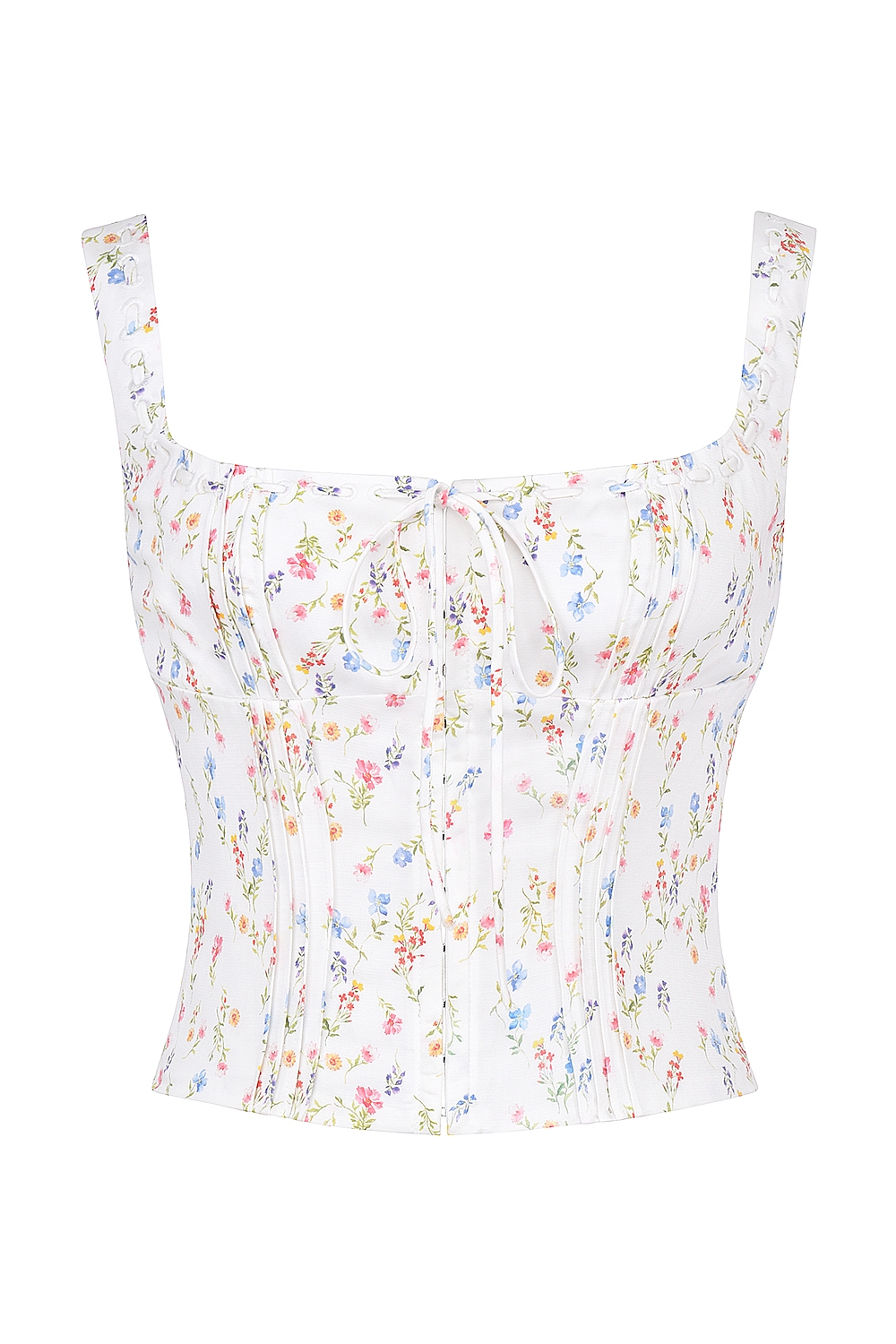 Chicca-White Posy Print Top