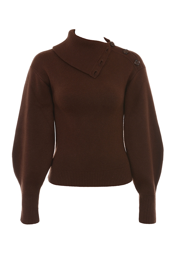 Adelita-Chocolate Cashmere Blend Sweater - SALE