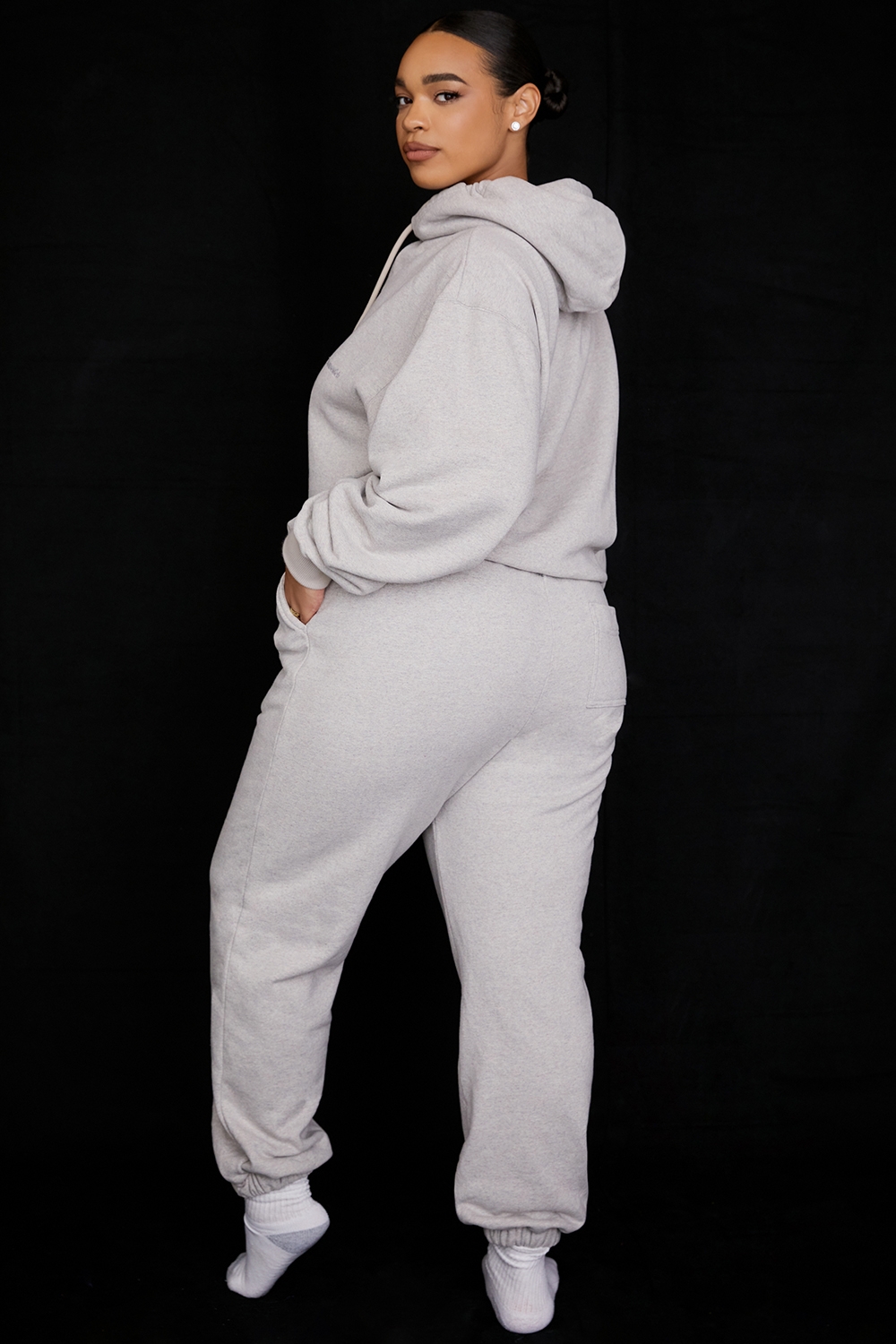 Sky-Light Grey Fleece Back Jogging Trousers