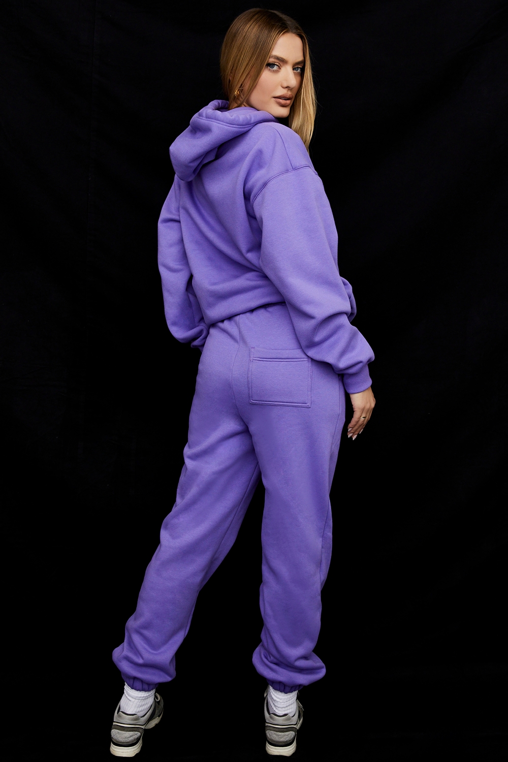 Sky-Purple Fleece Back Jogging Trousers