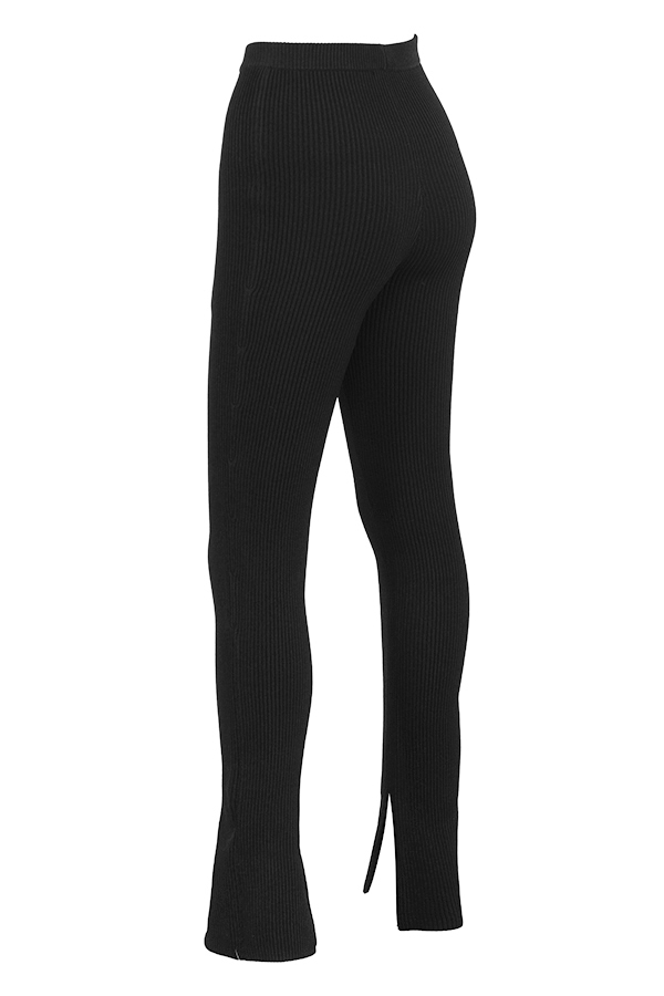 Mitzi-Black Ribbed Knit Leggings - SALE