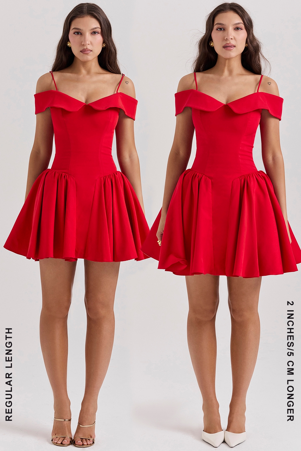 Elida-Scarlet Off Shoulder Mini Dress