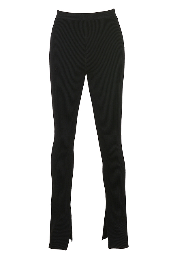 Mitzi-Black Ribbed Knit Leggings - SALE