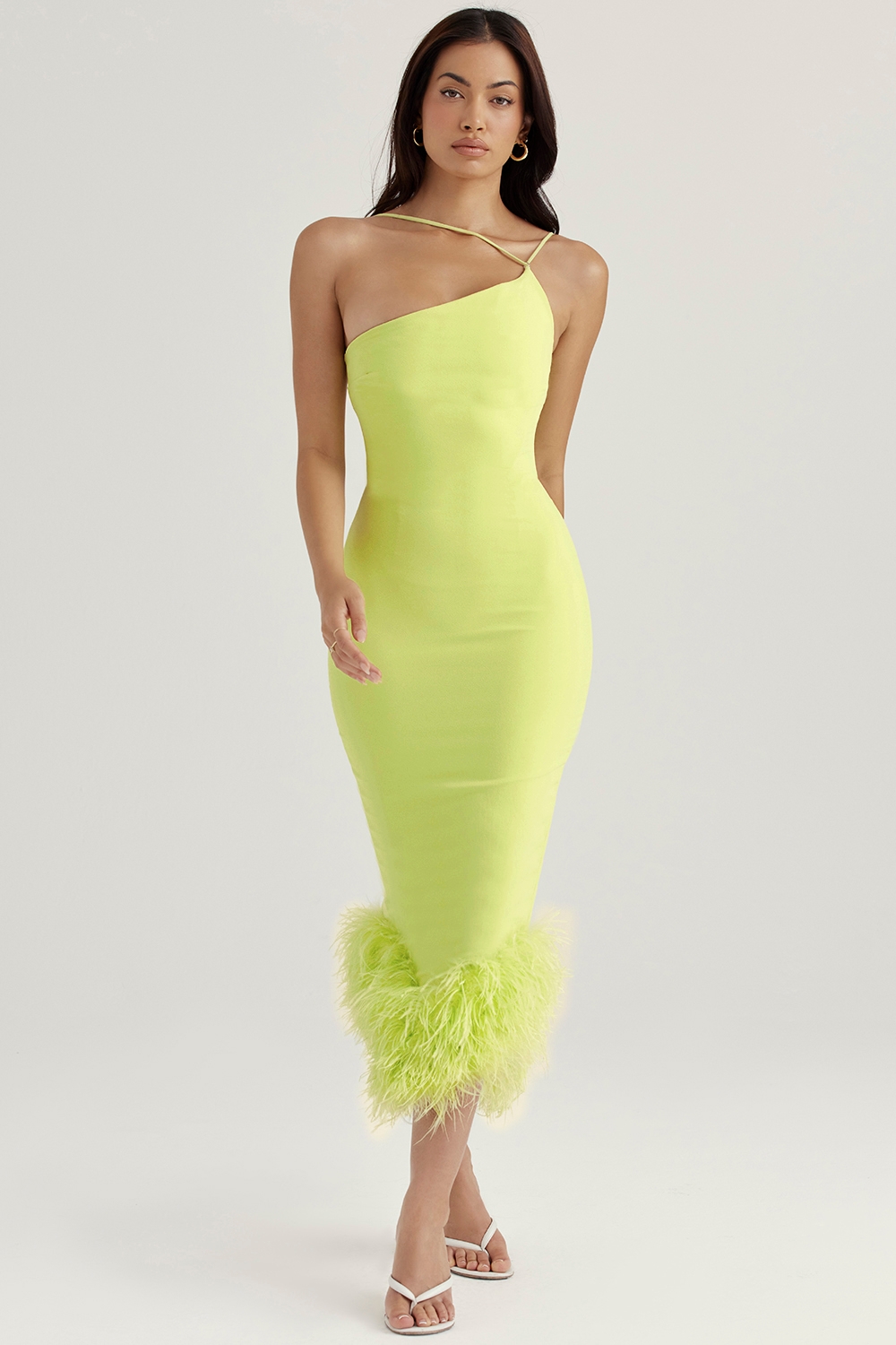 Alessia-Lime Midi Dress