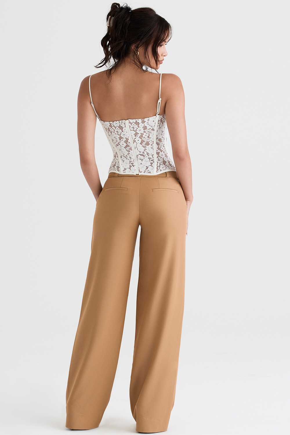 Cameron-Caramel Relaxed Tailored Trousers