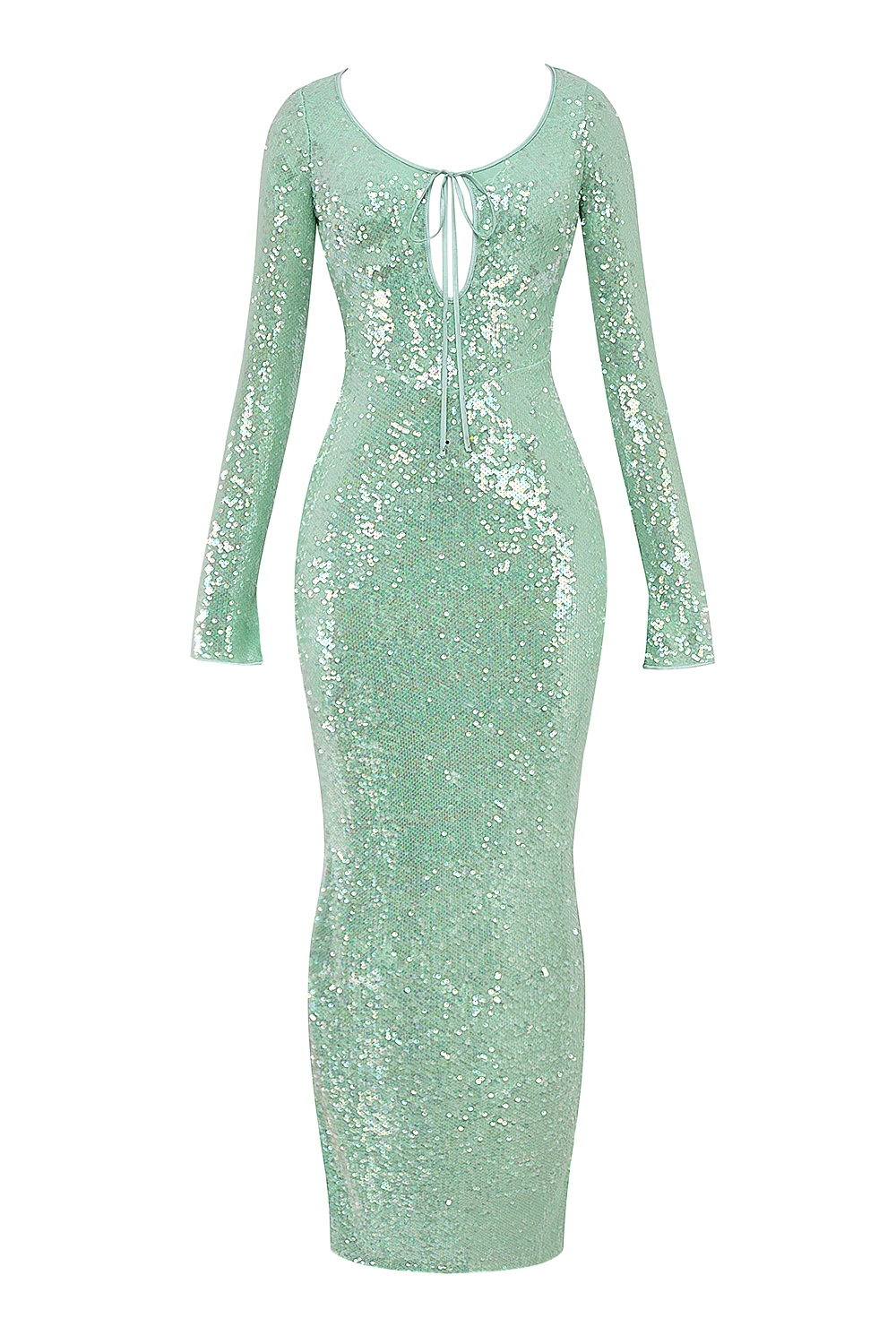 Titania-Seafoam Sequin Maxi Gown