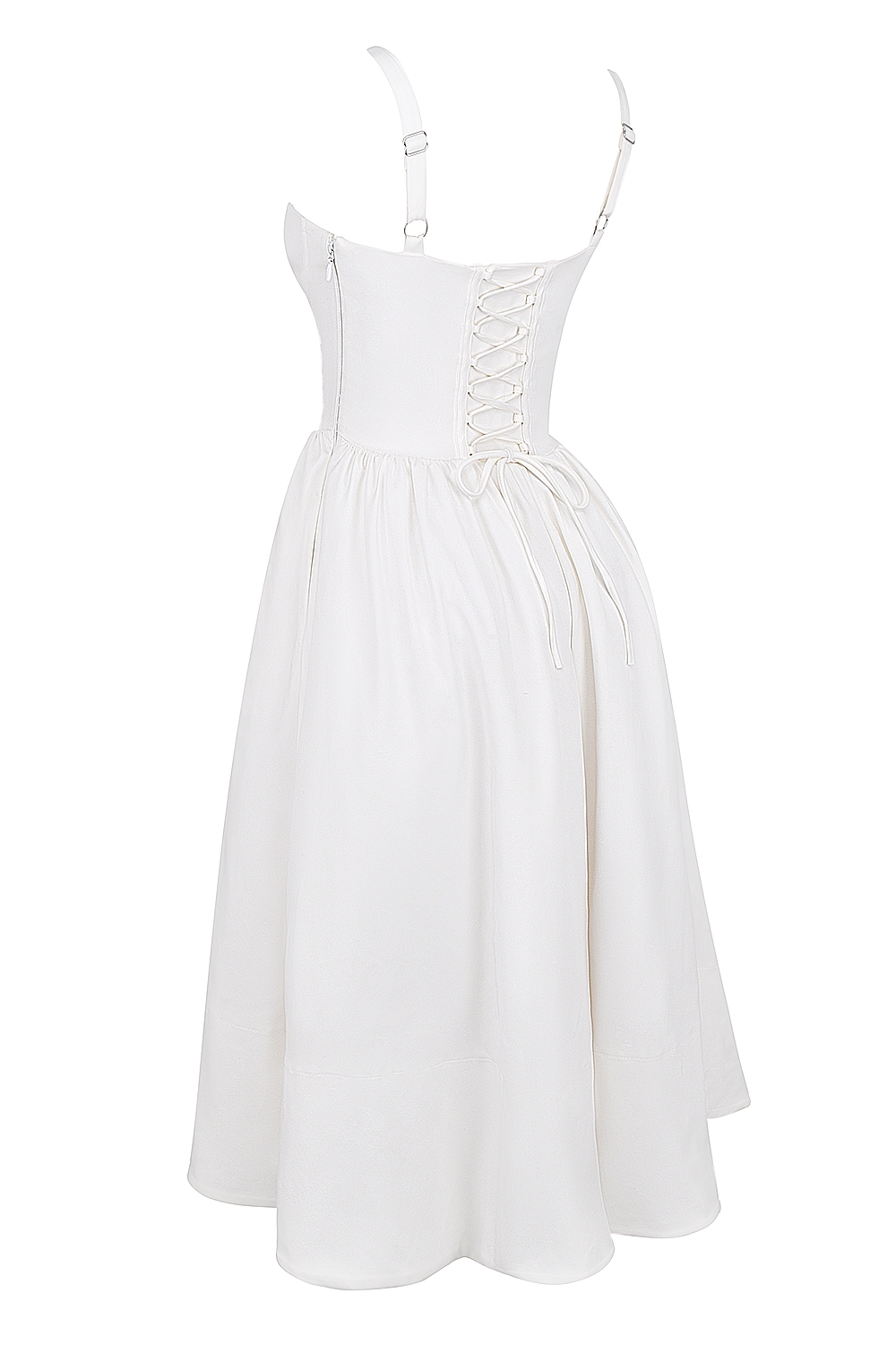 Kelly-White Corset Midi Sundress