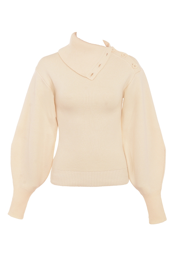 Adelita-Cream Cashmere Blend Sweater - SALE