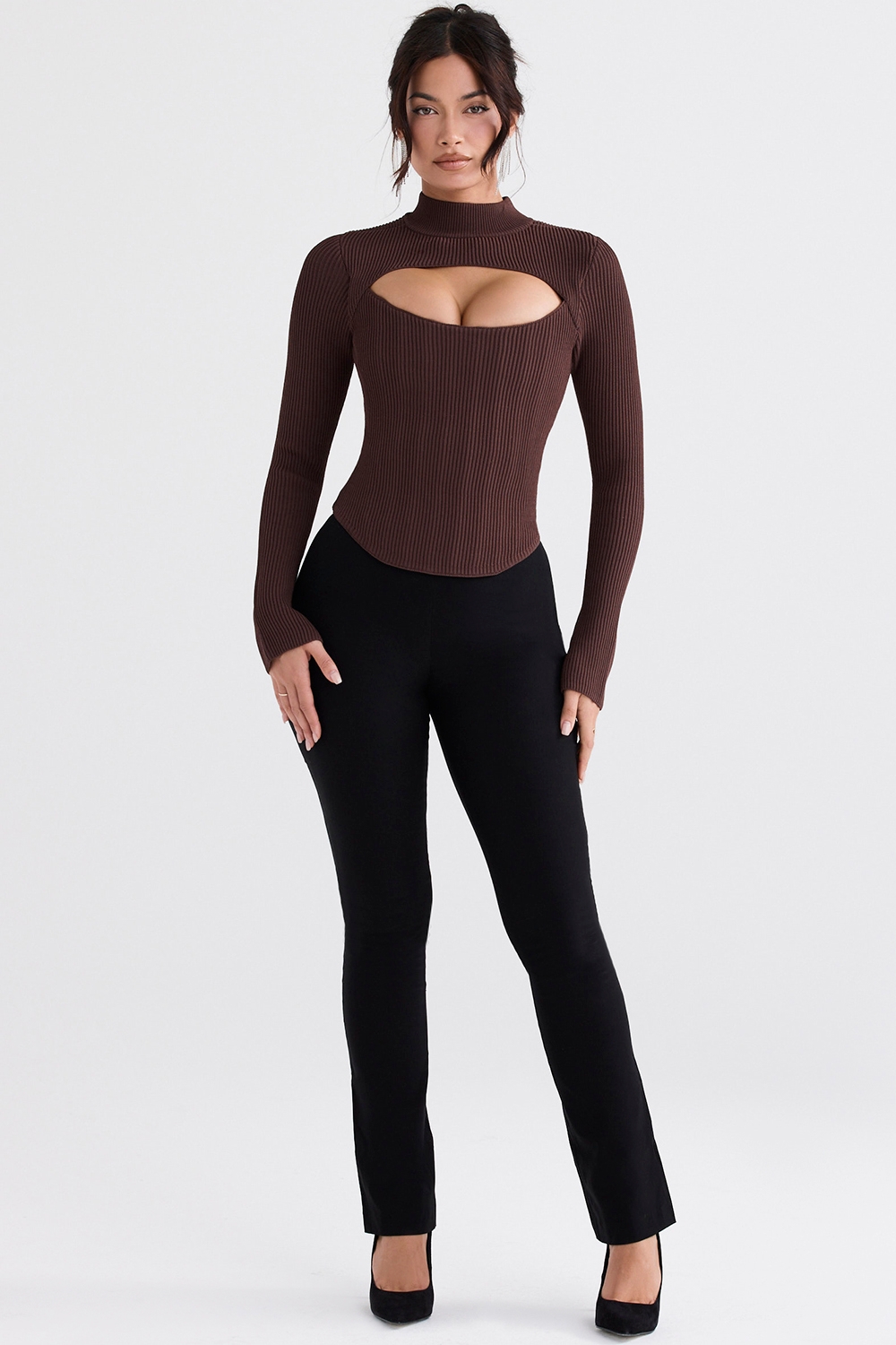 Georgina-Cocoa Knitted Corset