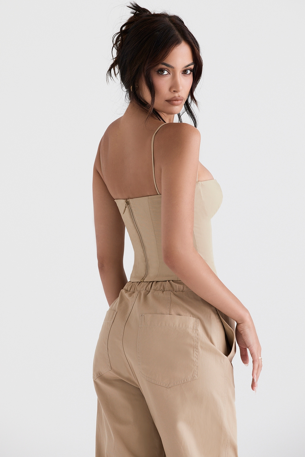 Audette-Camel Structured Corset