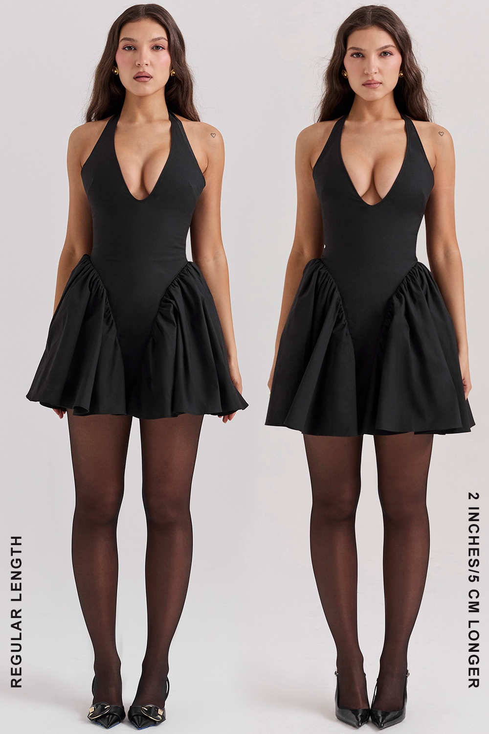 Valentia-Black Halter Mini Dress