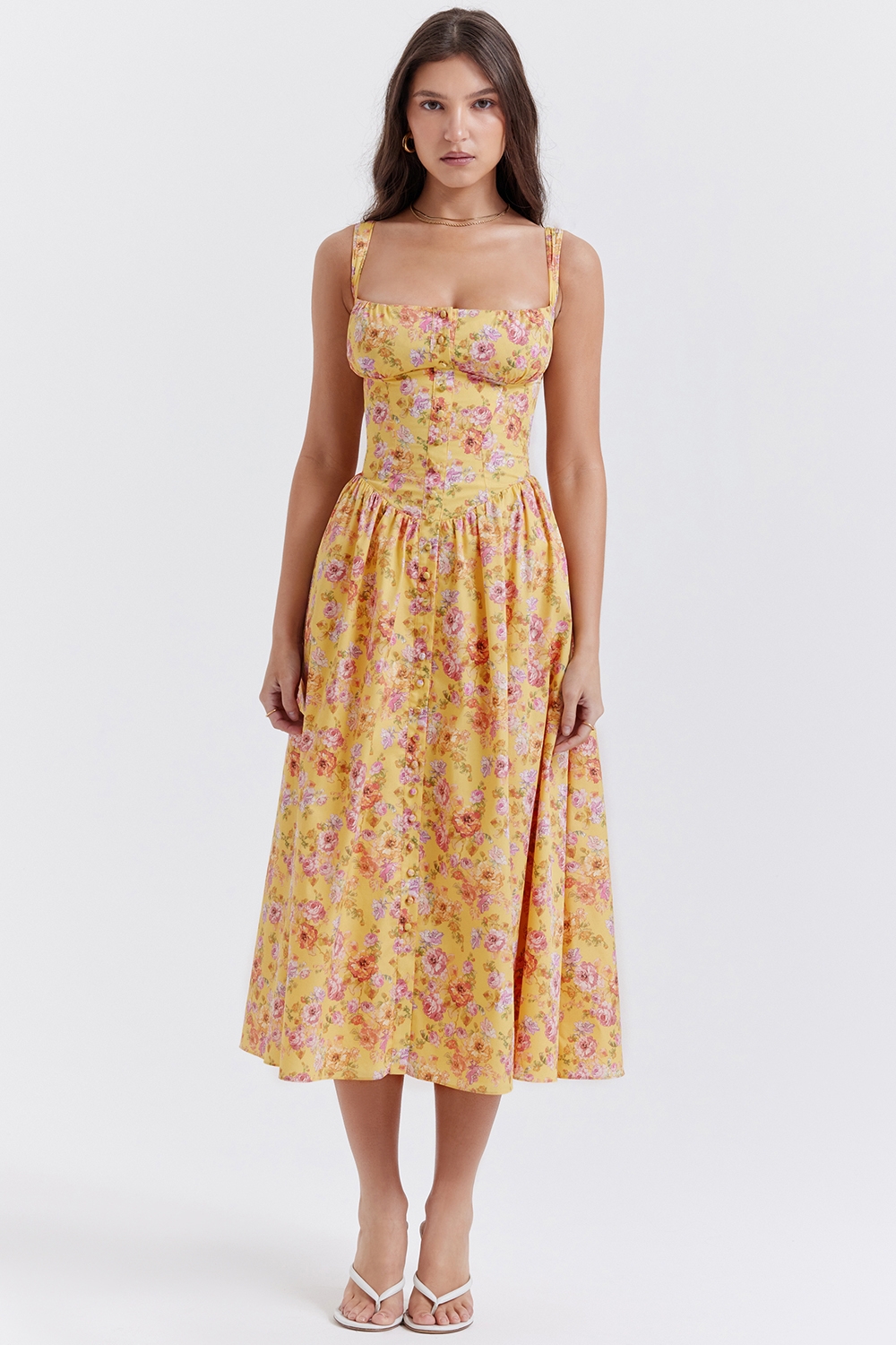 Tatiana-Butter Print Midi Sundress
