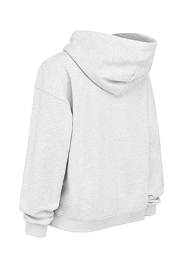 Mirage-Light Grey Marl Zip Through Hoodie
