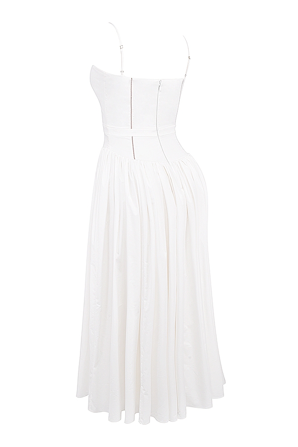 Ysabella-White Cotton Maxi Sundress