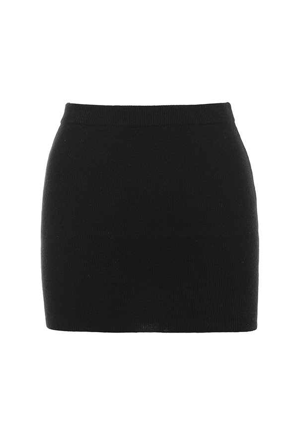 Avril-Black Cashmere Mini Skirt - SALE