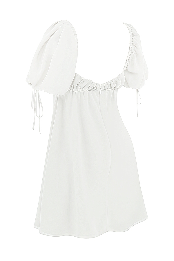 Princess-Ivory Georgette Mini Dress - SALE