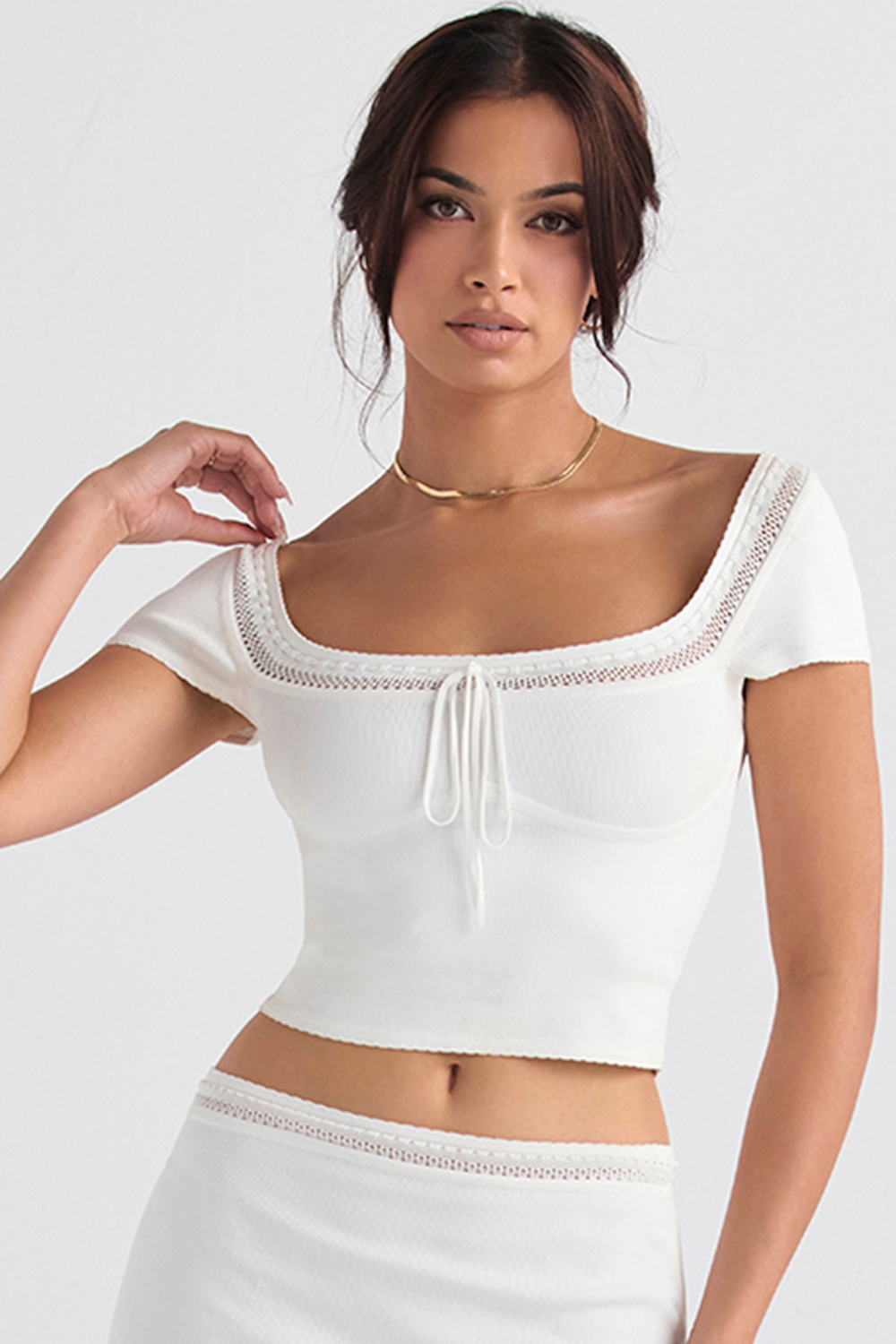 Nola-Ivory Dainty Knit Top