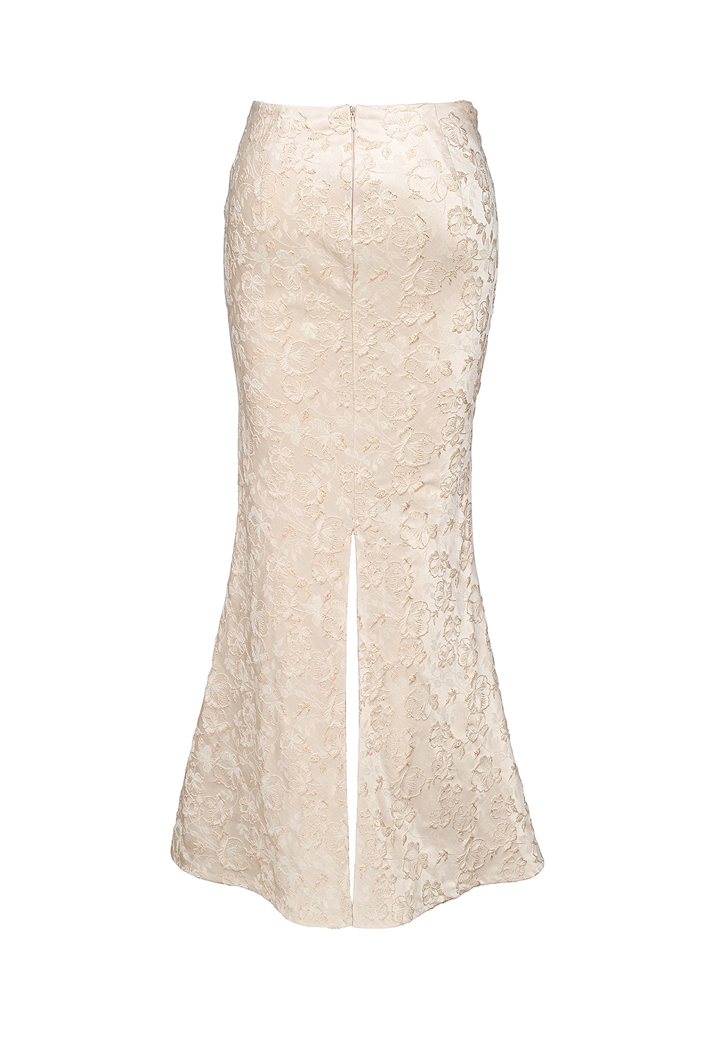 Mara-Ivory Metallic Jacquard Maxi Skirt