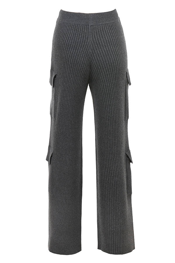 Tea-Charcoal Knitted Utility Trousers - SALE
