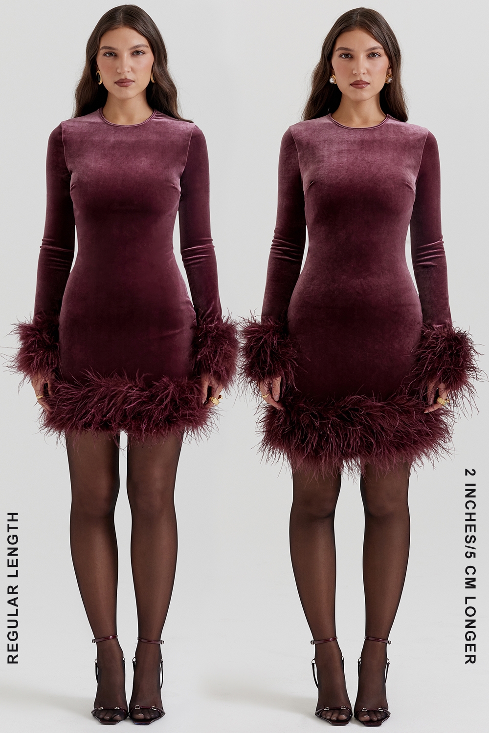 Lavinia-Mulberry Velvet Mini Dress