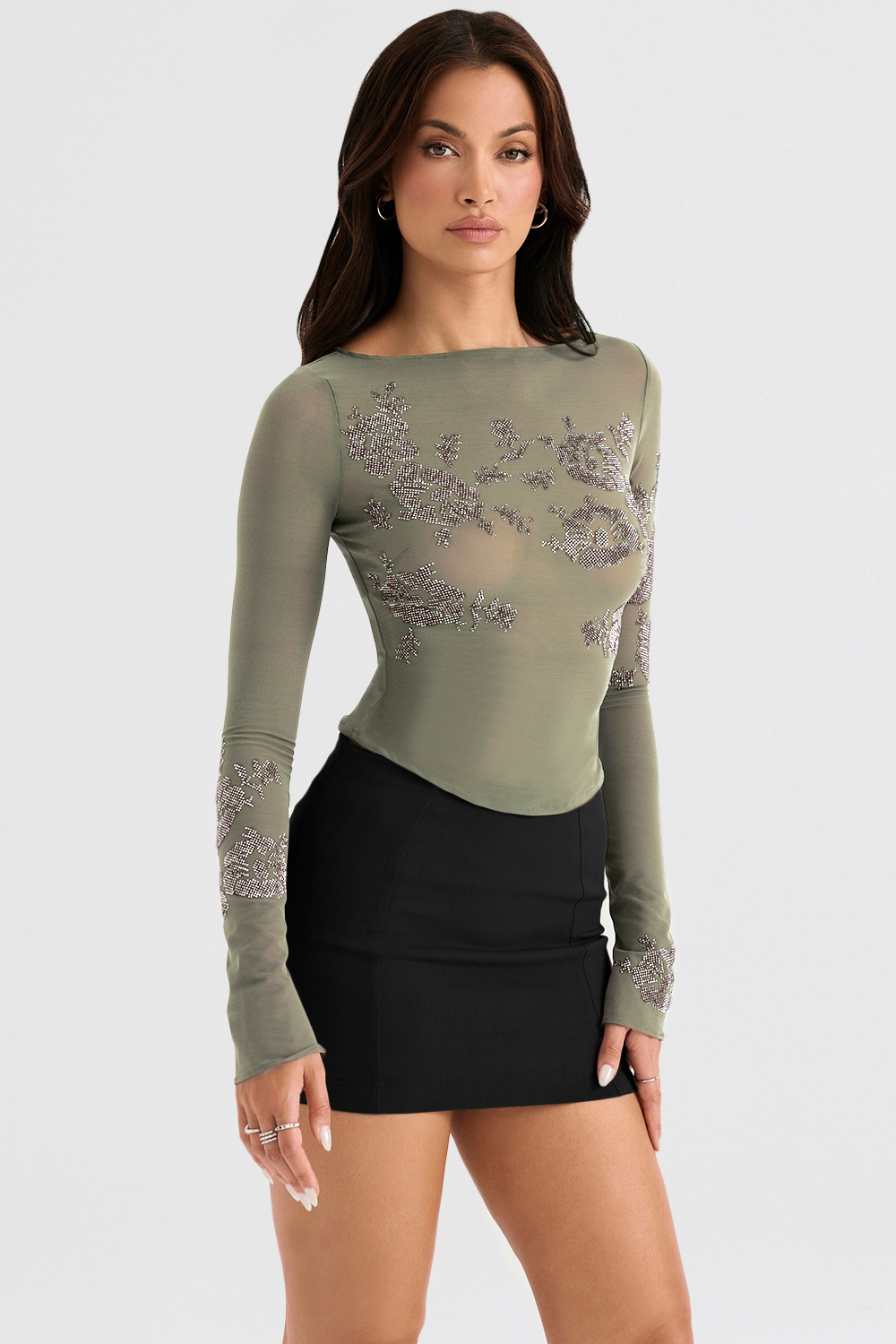 Nisha-Black Sculpting Mini Skirt