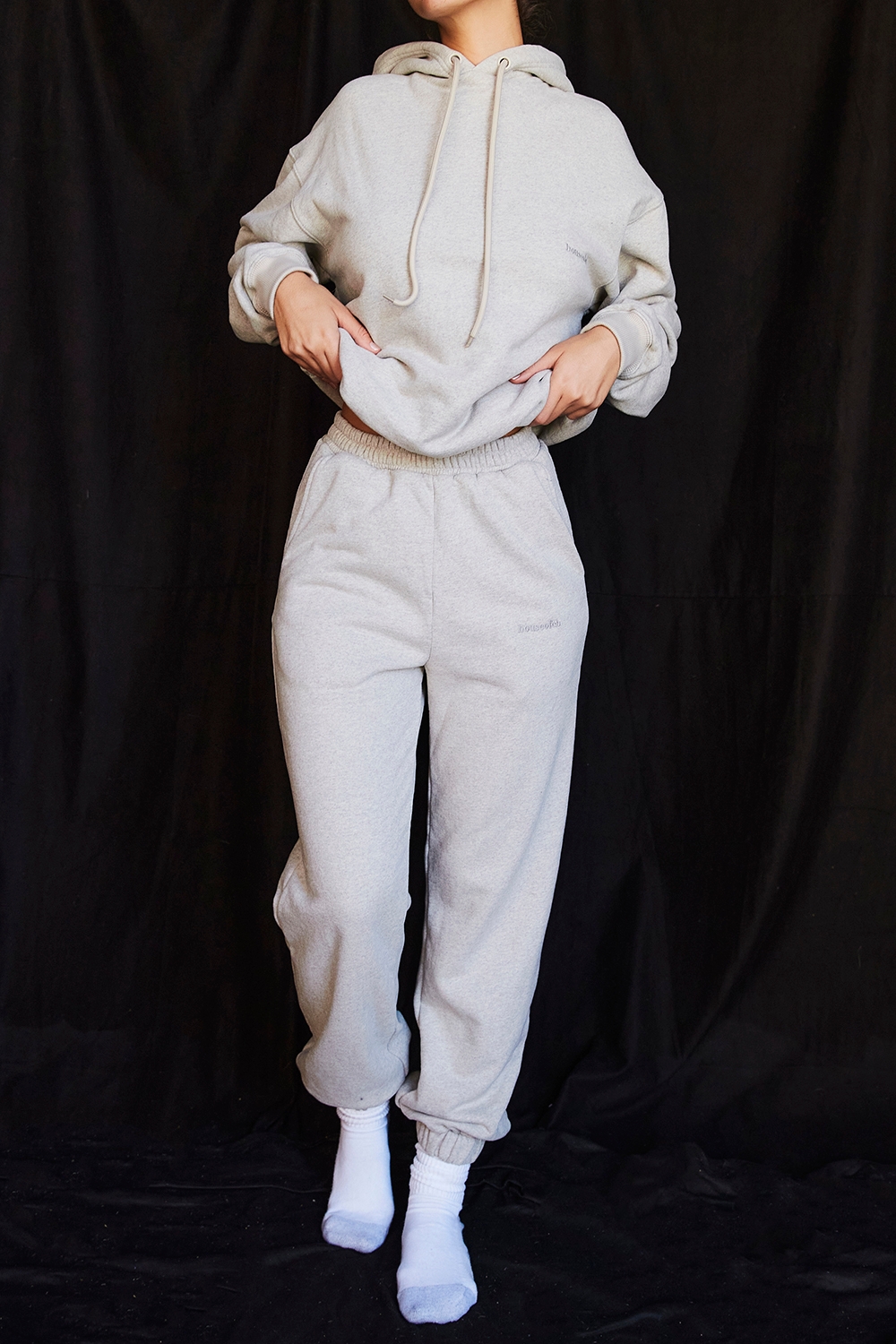 Sky-Light Grey Fleece Back Jogging Trousers