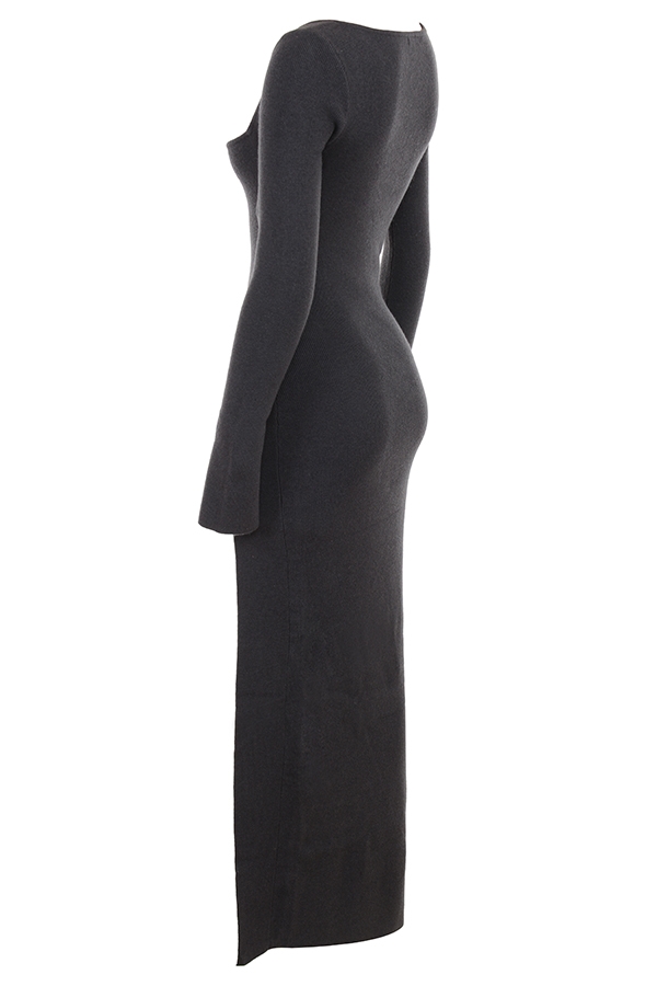 Tolani-Charcoal Cashmere Knit Maxi Dress - SALE