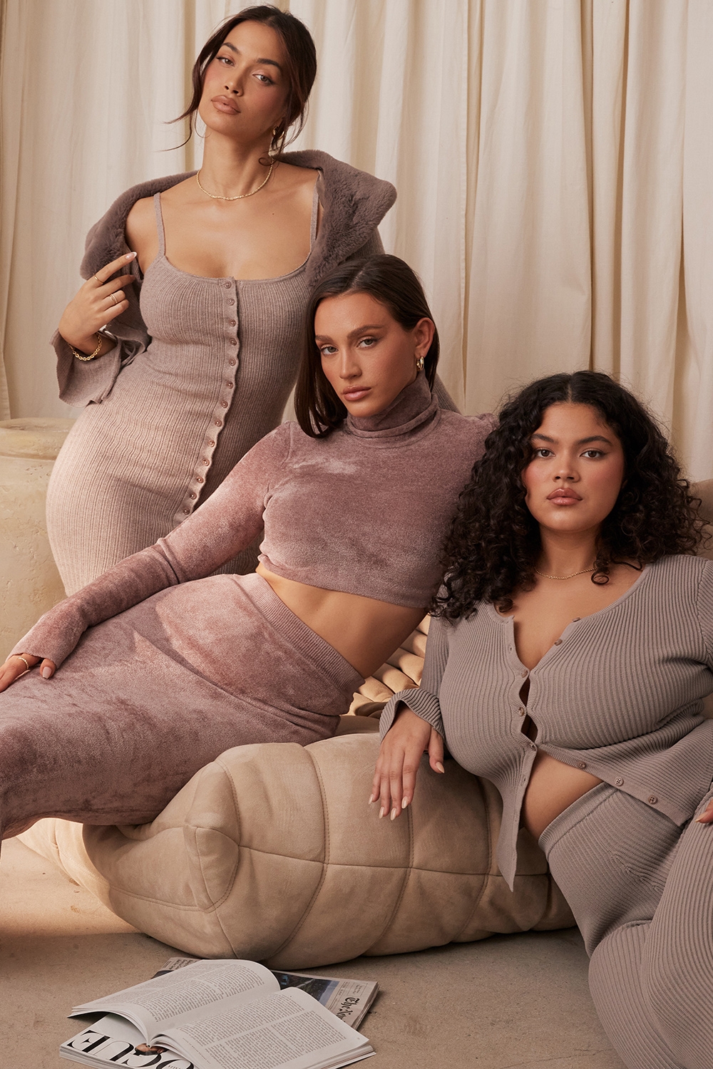 Teva-Beige Cashmere Knit Midi Dress - SALE