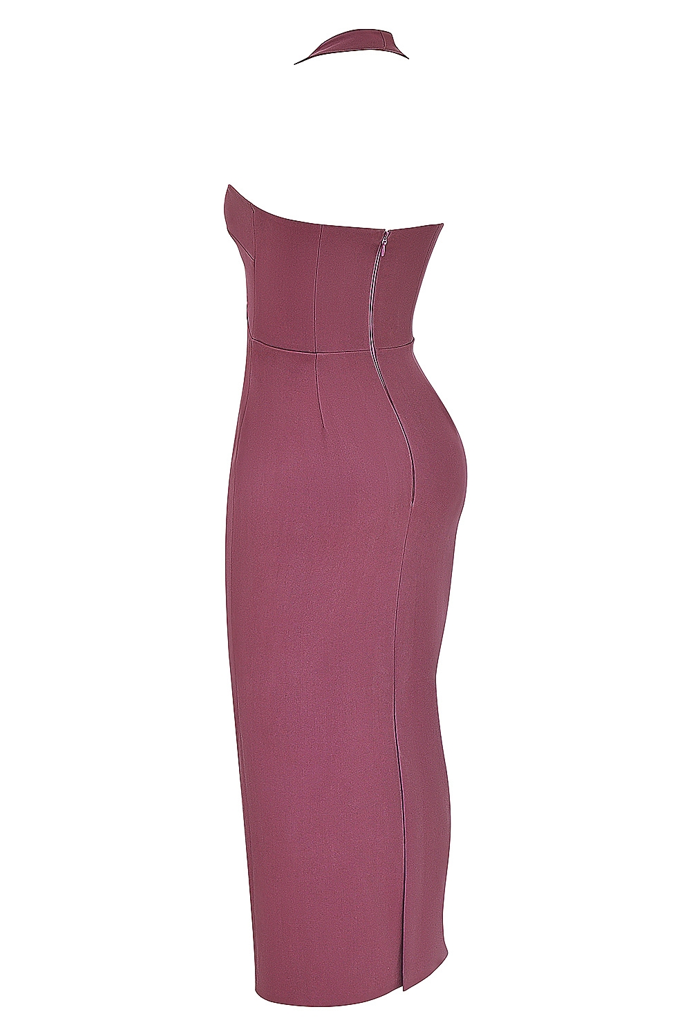 Mia-Mulberry Twill Halter Maxi Dress