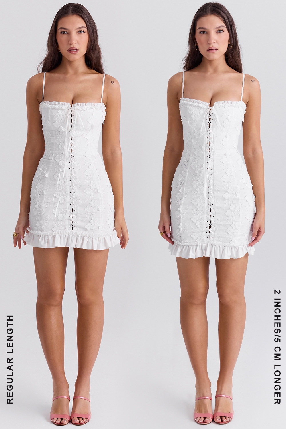 Marlene-White Cotton Broderie Anglais Mini Dress