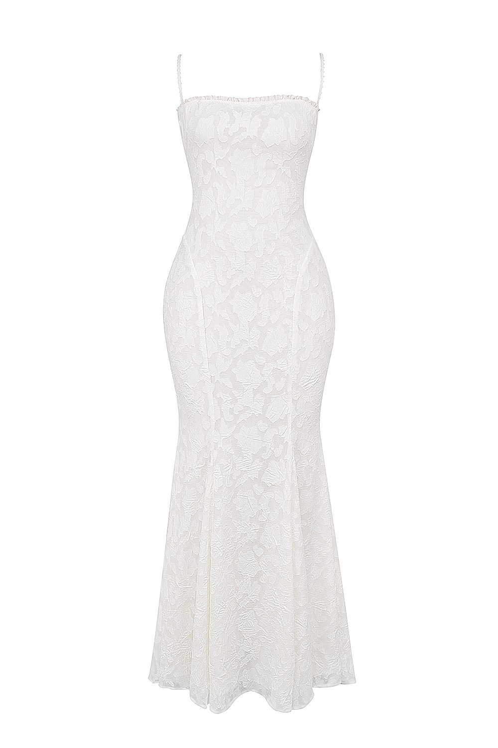 Joan-Ivory Lace Up Back Maxi Dress