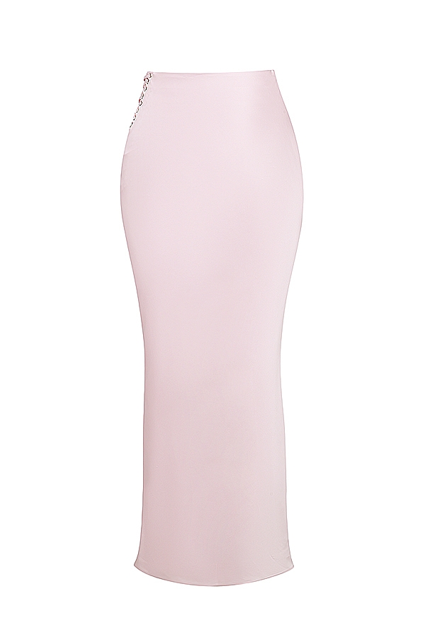 Giuliana-Ballerina Pink Satin Maxi Skirt