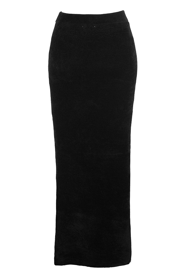Rene-Black Chenille Maxi Skirt - SALE