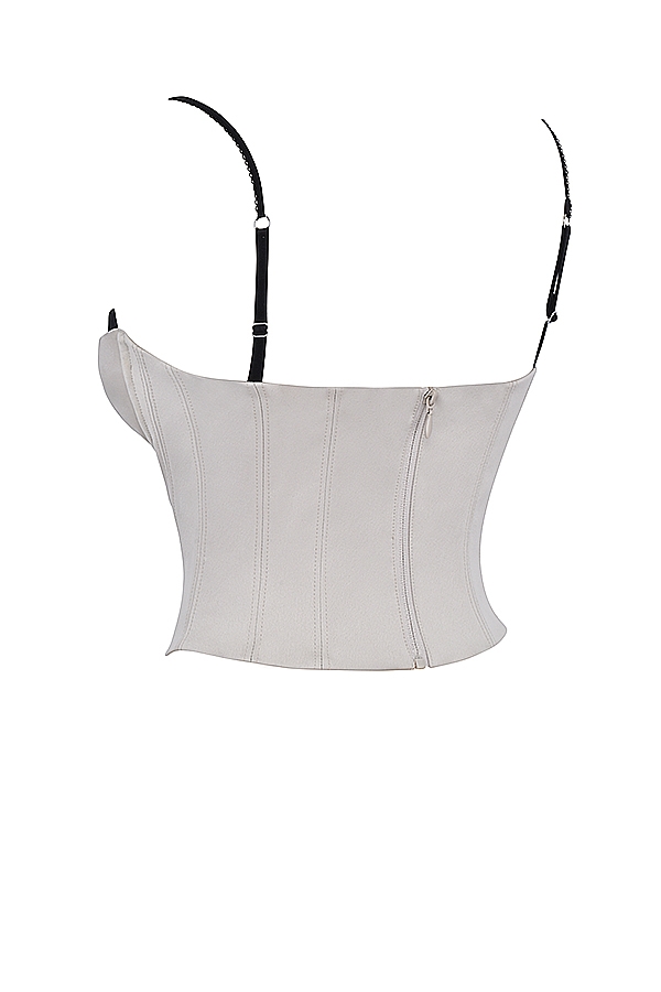 Luette-Beige Satin Underwired Corset