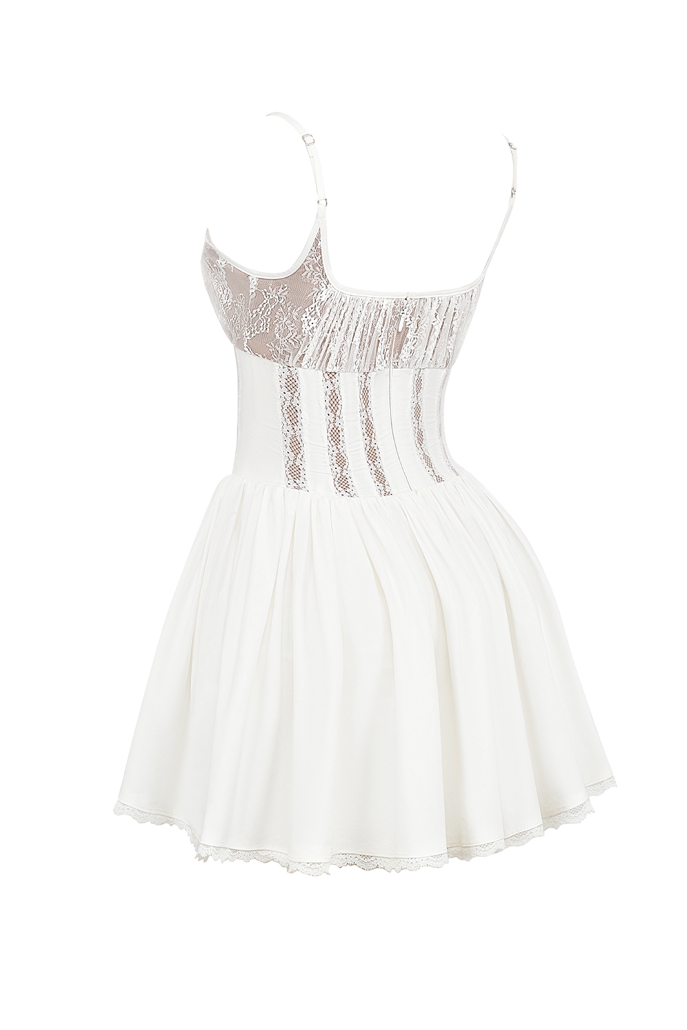 Rosaria-White Cotton Corset Mini Dress