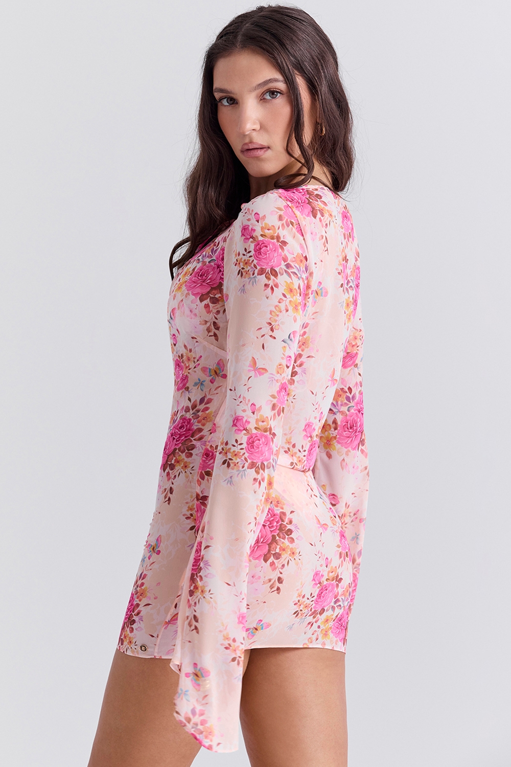 Oceana-Floral Print Beach Cover Up