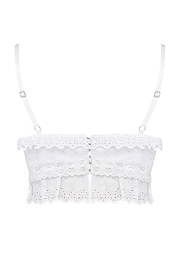 Federica-White Broderie Anglais Bralette Top