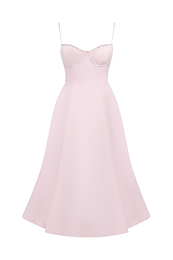 Mademoiselle-Ballerina Pink Midi Dress
