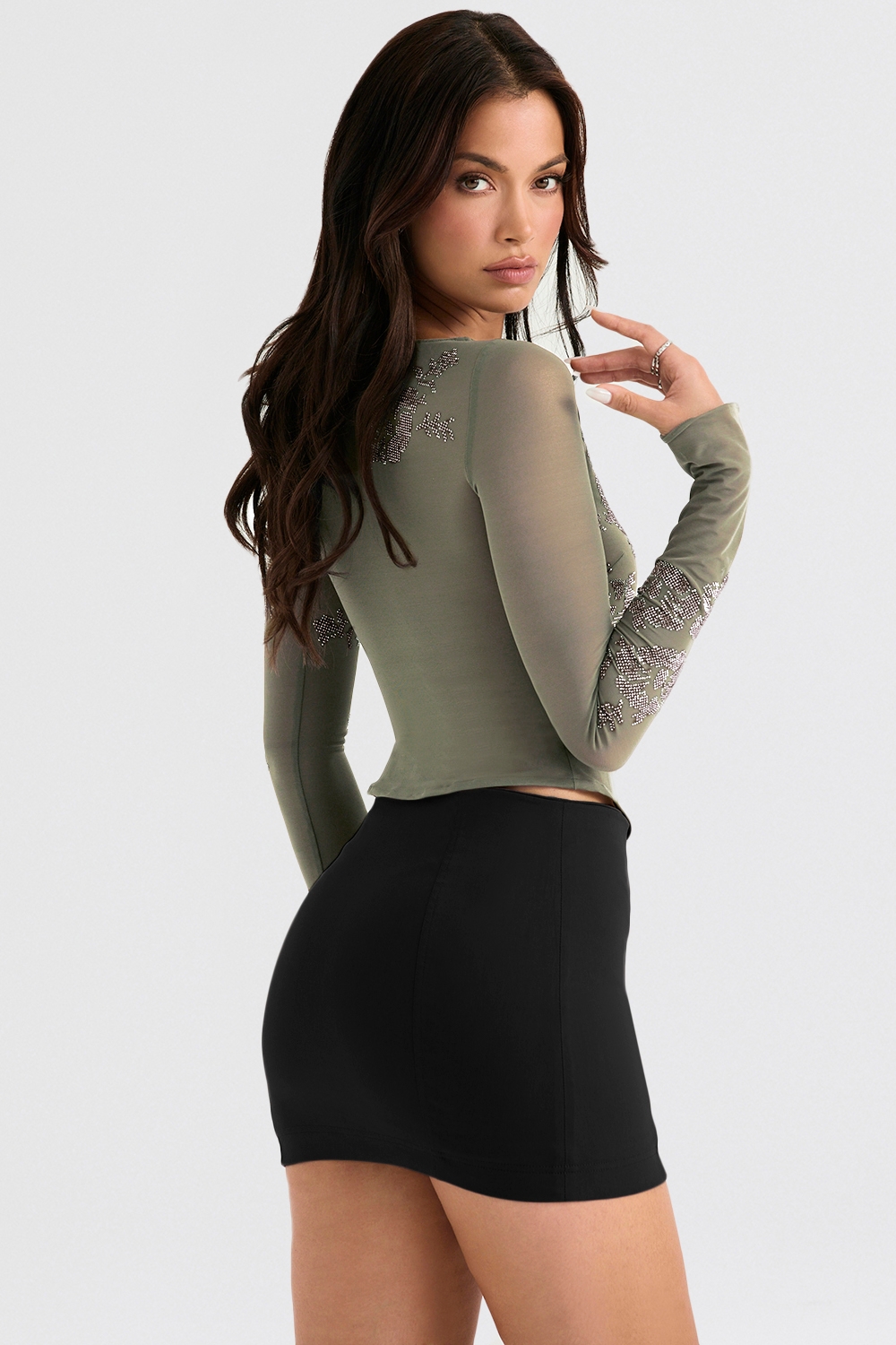 Nisha-Black Sculpting Mini Skirt