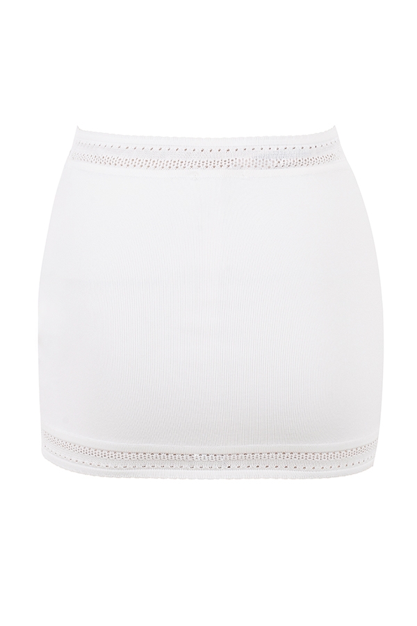 Sarelle-Ivory Dainty Knit Mini Skirt