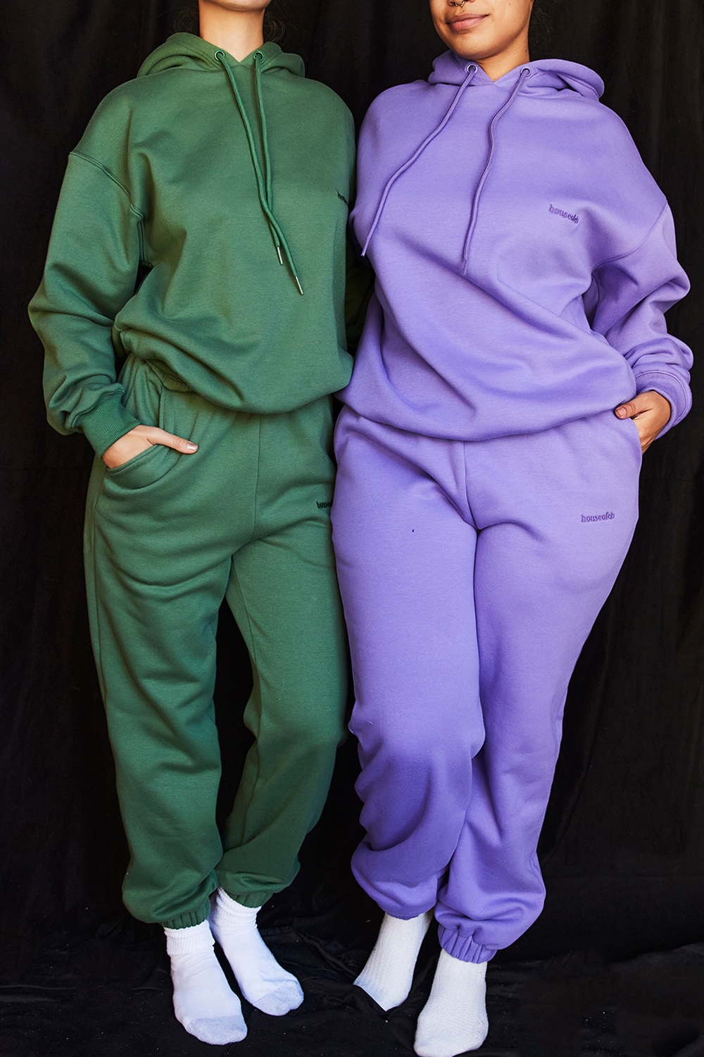 Sky-Purple Fleece Back Jogging Trousers